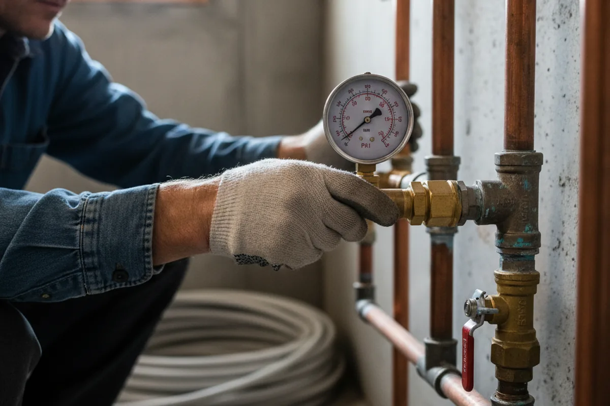 Pressure testing a repaired line during Water Line Repair in Glenns Ferry